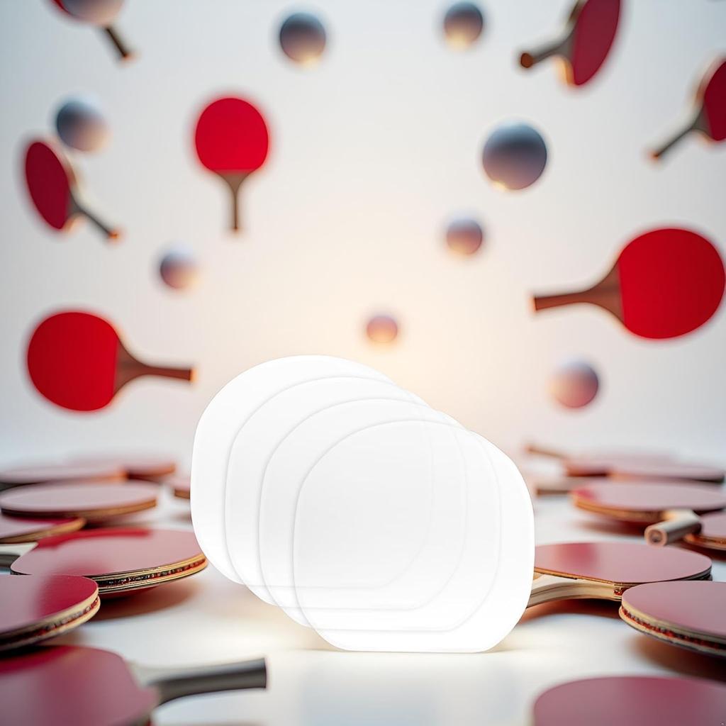 Transparent Table Tennis Racket Adhesive Protective Table Tennis Rubber Table Tennis Racket Maintenance Table Tennis 4 Pieces Film, Protector, Cover,