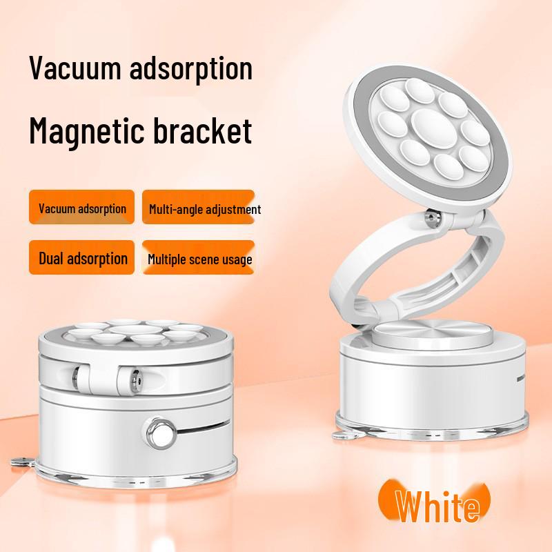 New Multi-functional Rotating Magnetic Phone Holder with Folding Vacuum Suction for Cars белый