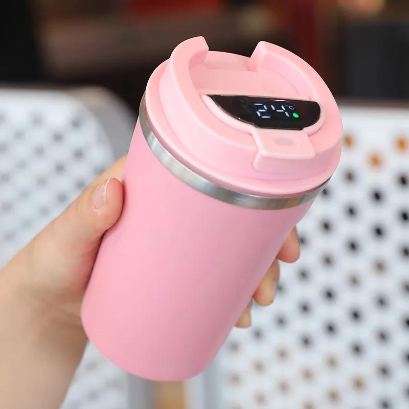 Double Layer Vacuum Temperature Insulation Intelligent Coffee Cup Outdoor Anti Drop Portable Insulated Cup Stainless Steel Cup Customized Logo Ya923
