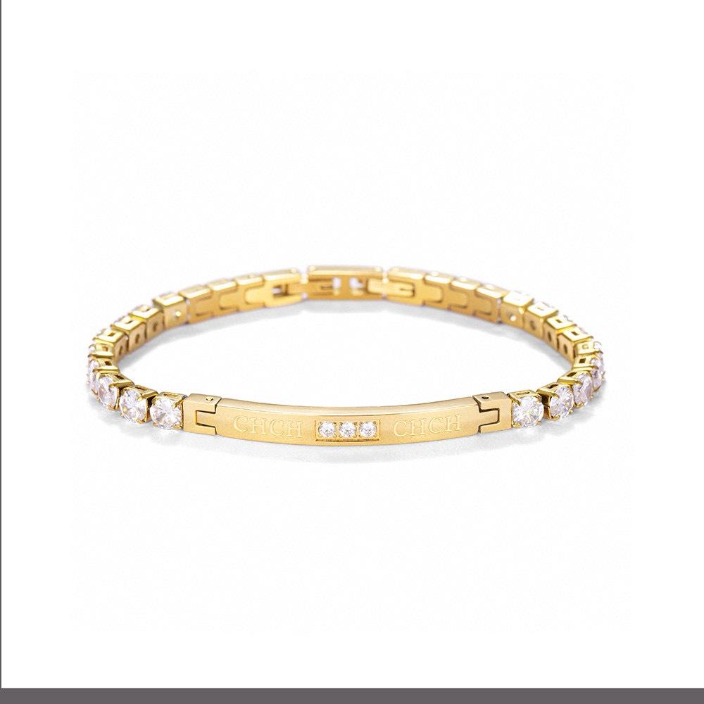 

CHHC European Bestseller: Women s Luxury Diamond Bracelet with Micro-set Zirconia in a Simple, High-End Style. золотий