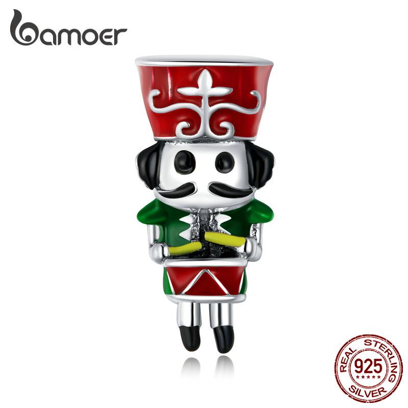 

BAMOER 100% настоящее серебро 925 пробы, бусина Почетного караула, подвеска с уникальным мастерством, подходит для оригинального браслета, рождественские украшения, подарок на фестиваль