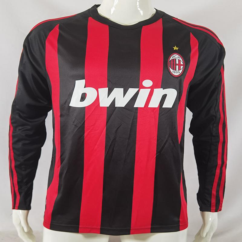 06 Champions League Final Edition AC Mailand Retro Trikot Nr. 22 Kaka 95-96 Heim Lang Kurzarm Klassisches Fußballtrikot