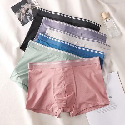 Men's Modal Cotton Breathable Boxer Shorts - Large Size, Youthful, Comfortable, Solid Color, Flat-Leg Design