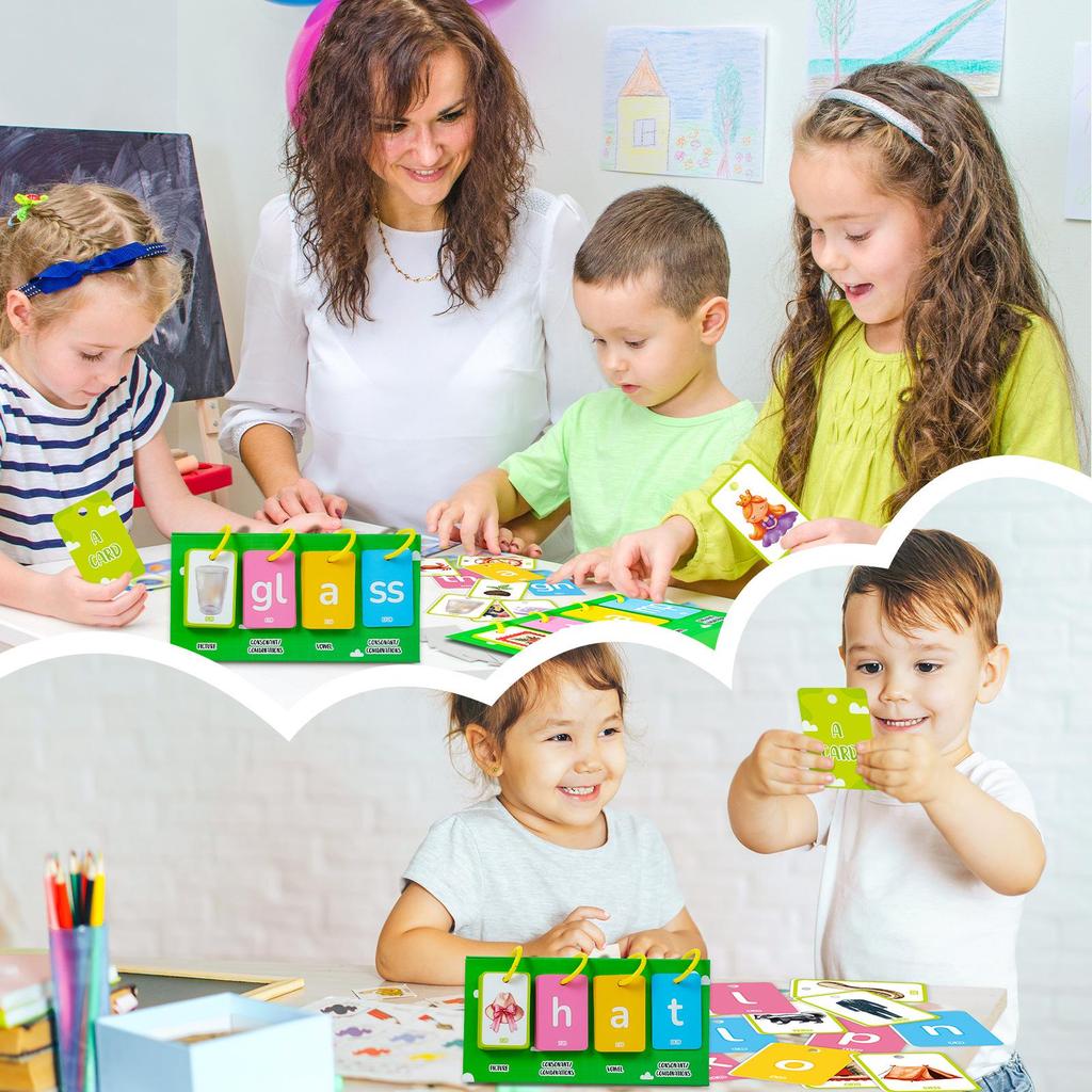 81-Sheet English Word Formation Education Cards for Children