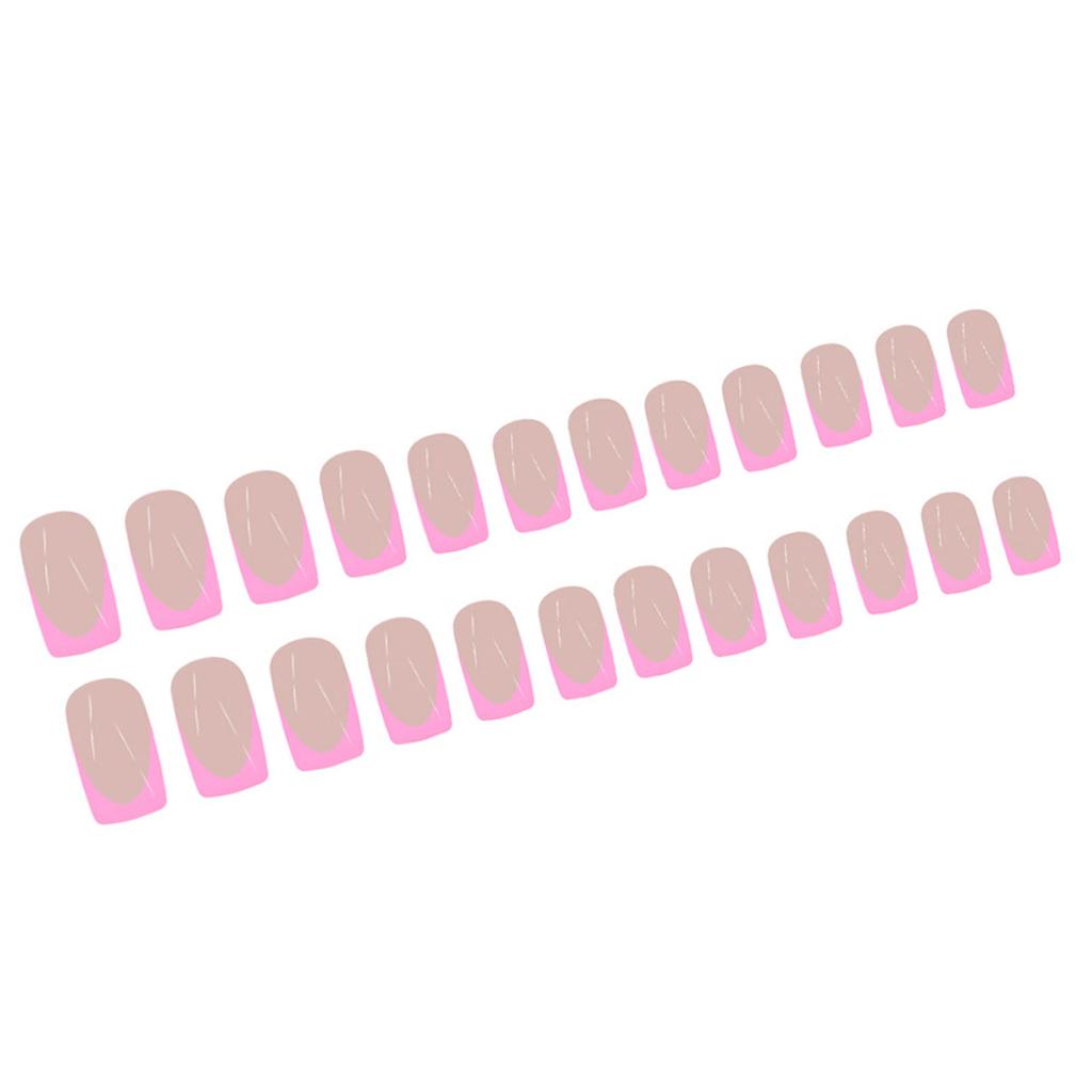 24 Stück French Tip Aufklebenägel Kurz Quadratisch Falsche Nägel Vollabdeckung Aufklebenägel Künstliche Nägel Maniküre Zubehör