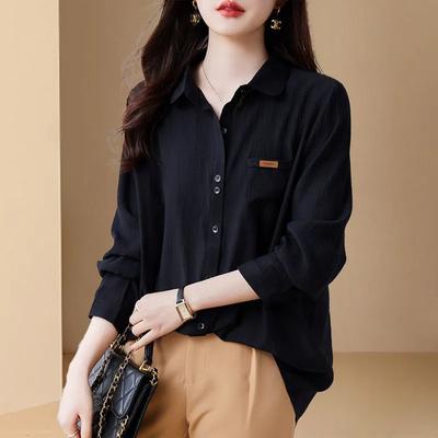New Spring and Summer Women's Button-down Lapel Shirts Loose Large Size Shirts