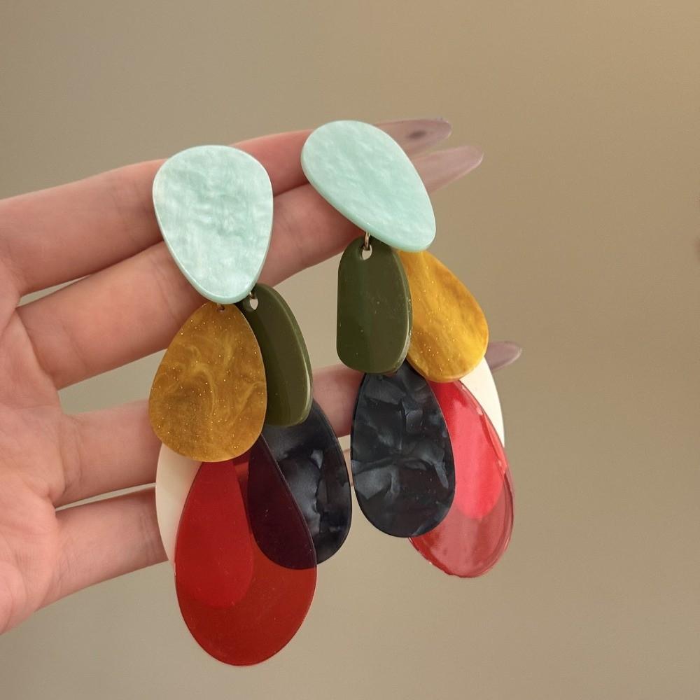 Multi Color Dangle Earrings Unique Charm Simple Design Geometric Earrings Bohemian Style Tassel Earrings Girl Accessories бронзовый