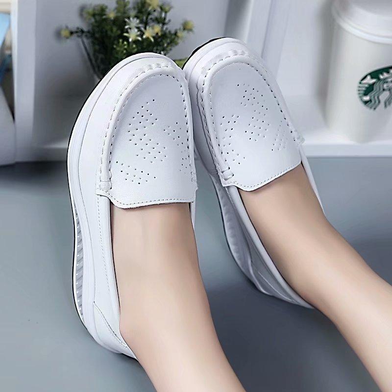 Spring Summer Shake Out Single Women Shoes The Nurse's Shoes White and Platform Woman's Shoes Breathable Hollow