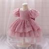 New Princess Girls Embroidery Flower Newborn Dress Children Kids Elegant Wedding Dresses Children Clothing For 0-2 Years