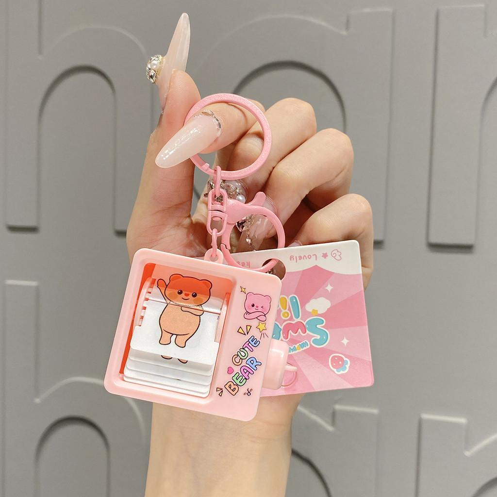 Charming Cartoon Flip Book Animation Keychain Vibrant Colors For Kids And Adults