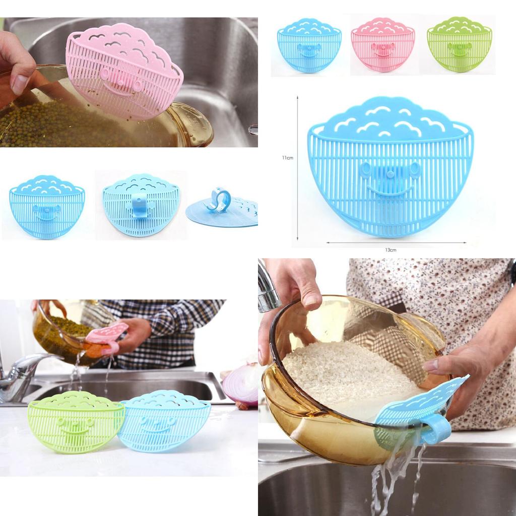Plastic Smile Clip Rice Rinse Filter With Logo Printing For Kitchen Food Preparation
