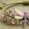 Handmade Bracelet Kit DIY Nature-Inspired Crochet Kit, 3D Animals Plants Hand-Crocheted Jewelry Making Flower Maple Dragonfly Butterfly Set, Gift for