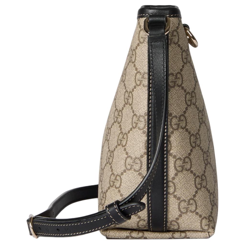 Gucci GG Emblem Logo Decorated Gold Hardware Coated Fabric Bucket Bag Shoulder Bag Mini Women bags Beige Black 847090-FAEUC-9741