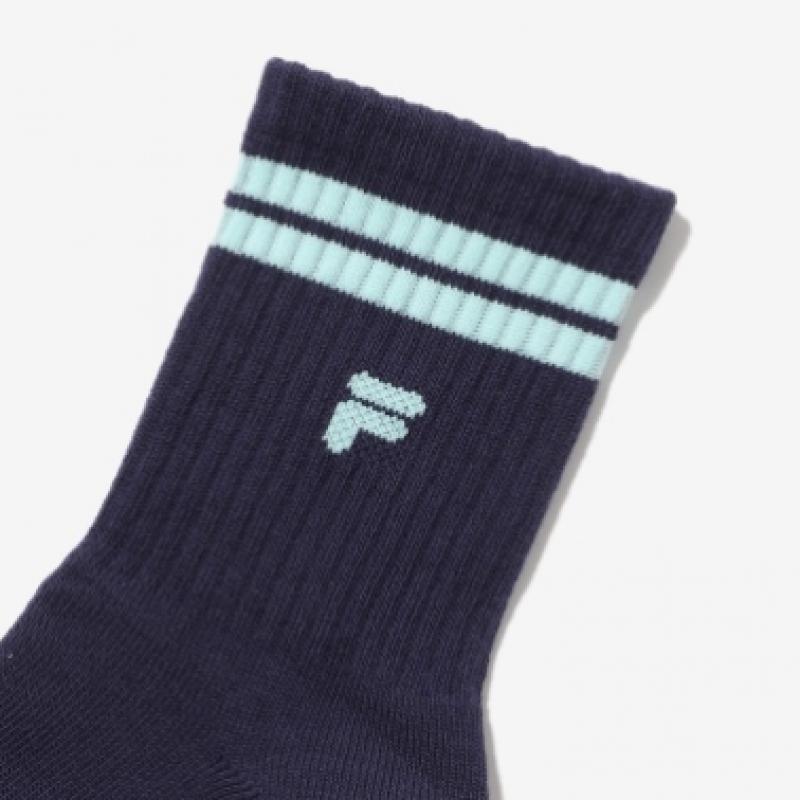 [Fila Kids] Kids F Logo Long Socks  Fk3sce5350x Nay  q0zFk3sce5350xNay