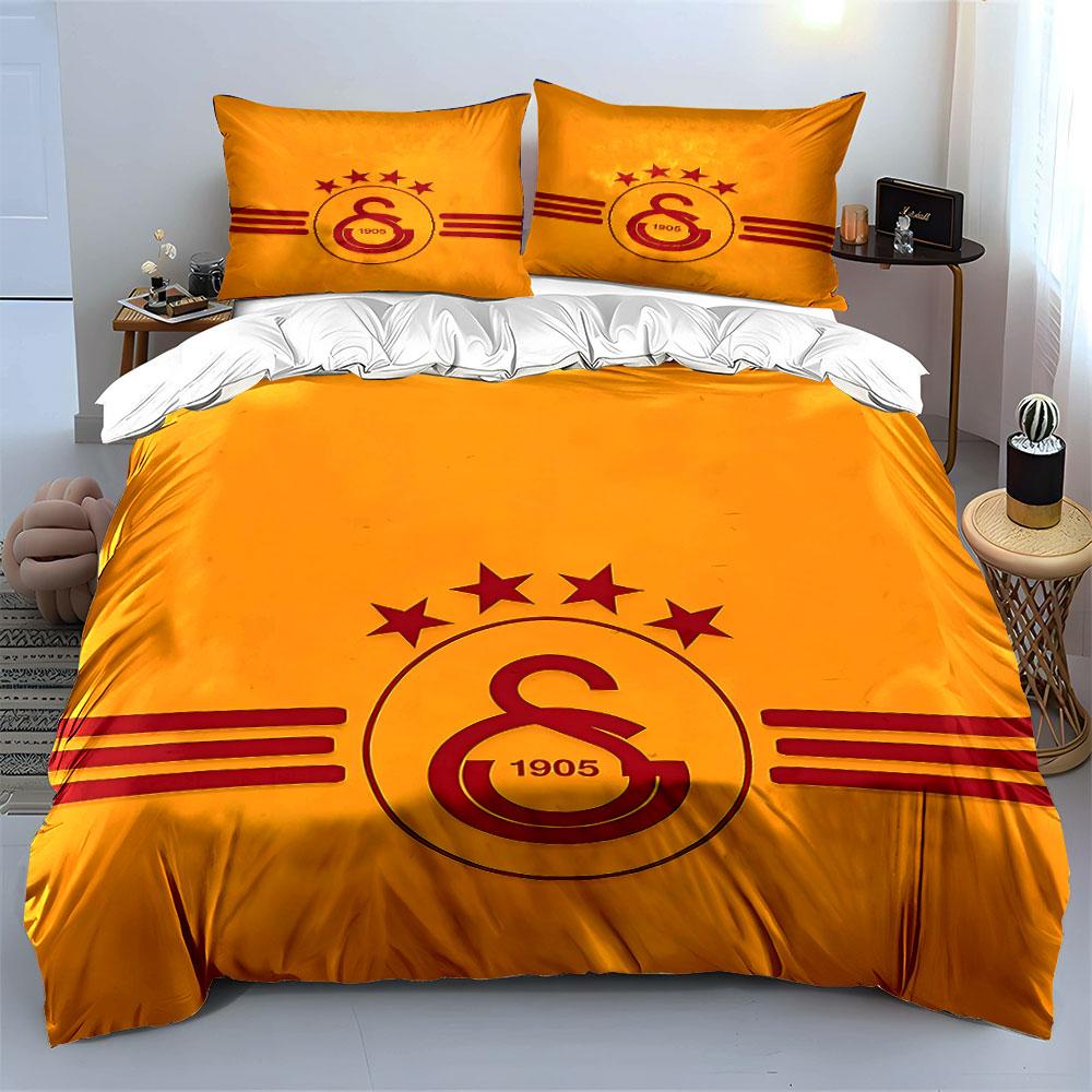 Gold Bedding Set with Logo Design Bedding Duvet Cover Set Duvet Cover Pillowcases (1 * Duvet Cover 2 * Pillowcases, without duvet insert)