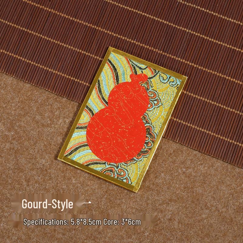 Brocade Calligraphy Ornament: Mini National Style Xuan Paper Pendant - Cultural and Creative Fortune Card Gift