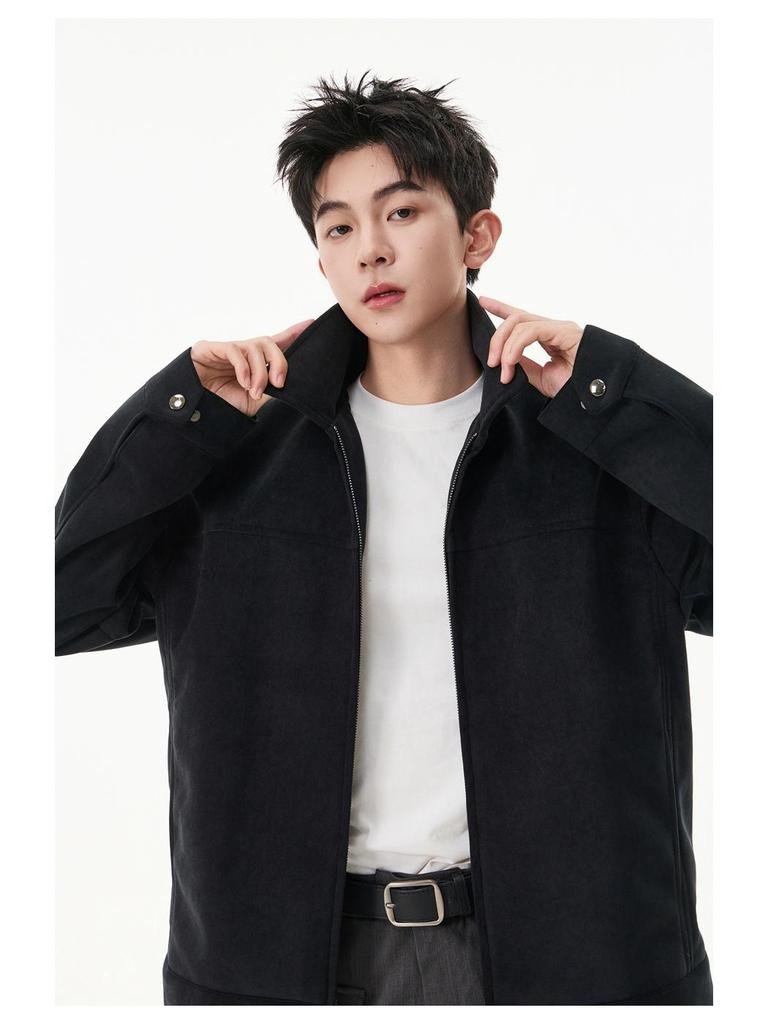 ACE Niche Men's Trendy Suede Lapel Casual Workwear Jacket HJ5823