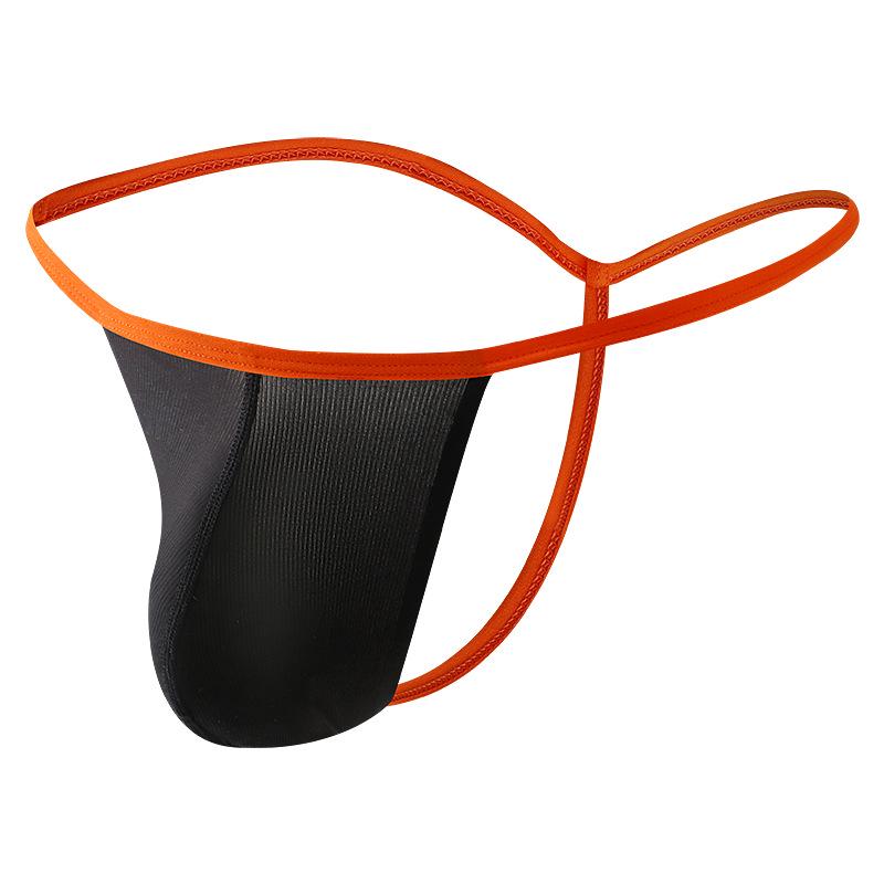 Herren Low-Rise Ice Silk Tanga mit dünnen Trägern und U-förmigem Beutel