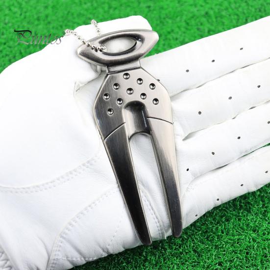 Zinc Alloy Golf Pitchfork Divot Tool Reusable Non-fading Mark Repair Training Aid Equipment