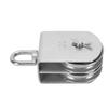 M100 Heavy Duty Double Wheel Rotating Lifting Pulley Block Stainless Steel for 3 8 Inch Rope