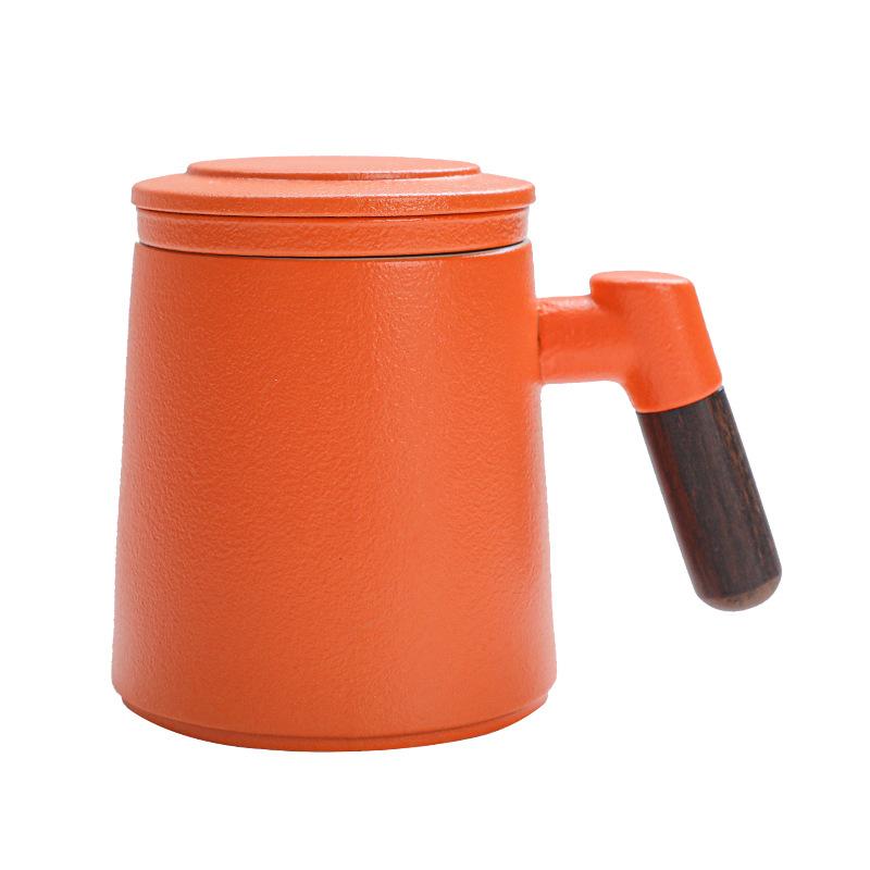 Coarse Pottery Tea Separation High-end Mug Gift Ceramic Water Cup with Lid Filter Tea Can Gift Box Set