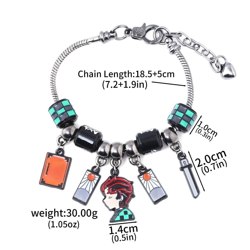 Anime Demon Slayer Kimetsu No Yaiba Bracelet DIY Beaded Cartoon Character Pendant Hand Dress Cosplay Props Fan Gift Jewelry