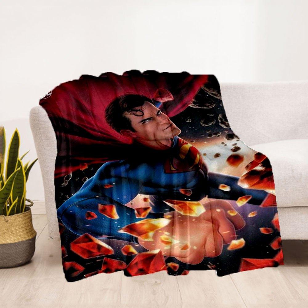 Superman Comic Buch Cover Kunst Druck PosterDecke Flanell Überwurfdecke für Sofa, Bett, Reise, Camping, Büro, Couch, Stuhl
