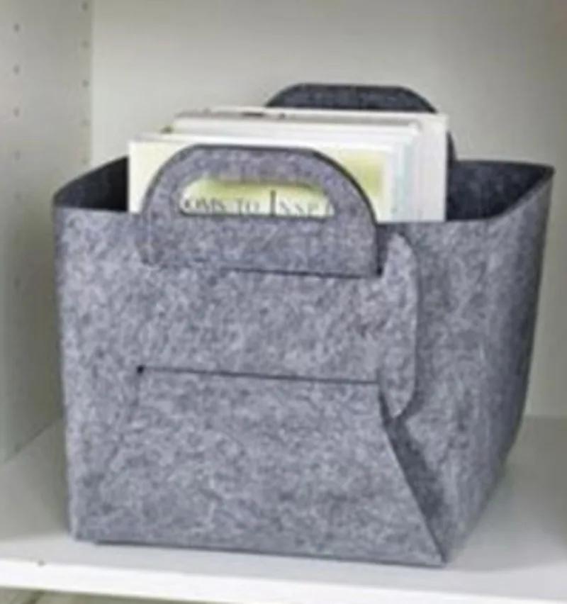 Felt Storage Basket Foldable Portable Laundry Basket Toy Organizer Clothes Hamper Home Bathroom Bedroom Sundries Storage Box