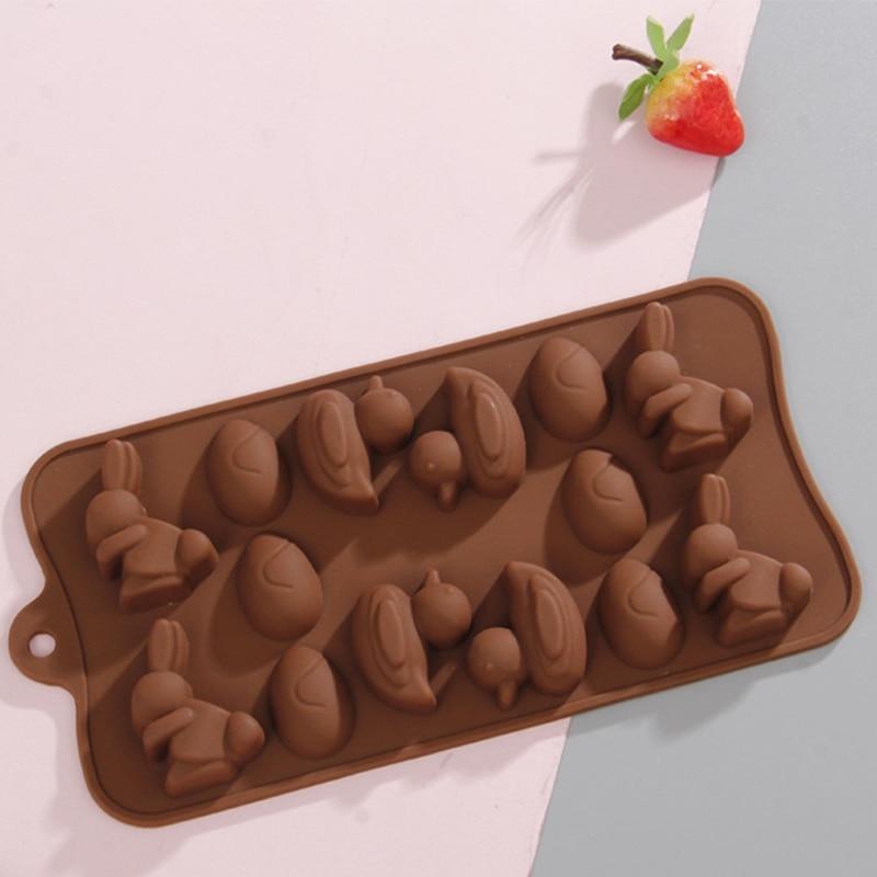 CCmax Silicone Easter Chocolate Mold Set: 6 Eggs, 4 Bunnies, 4 Ducks Nonstick Molds for Homemade Chocolates, Candies, Jellies, Ice Cubes