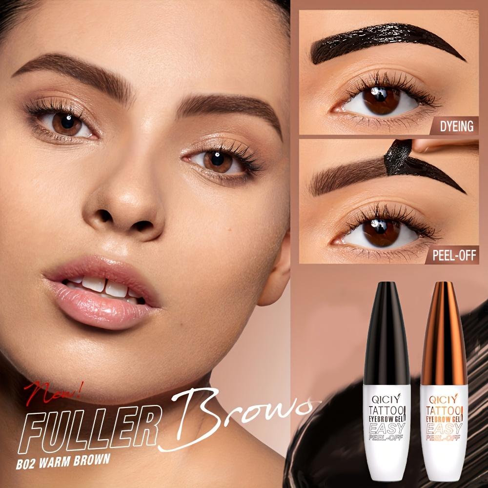 Teinte en gel pour sourcils pelable, semi-permanente et imperméable, gel pour sourcils résistant au transfert, sourcils plus fournis et définis avec des outils d'application faciles