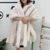 Autumn and Winter Environmentally Friendly Fox Hair Lace Shawl Medium and Long Socialite Little Lady Fur Coat Women's