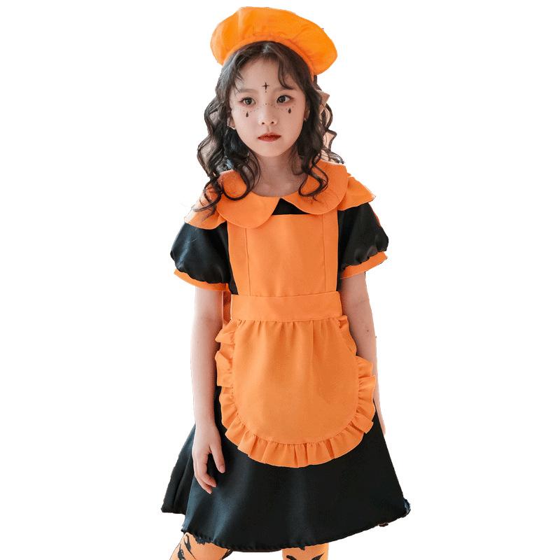 Halloween Children's Costume Pumpkin Parent-Child Witch Costume Maid Costume Princess Girl Baby Vampire Dress Girl