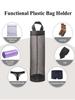 1pc Garbage Bag Storage Hanging Bag, Wall-Mounted Drawstring Shoe Storage Bag, Kitchen Plastic Bag Organizer, Woven Mesh Bag,Plastic Bag Holder