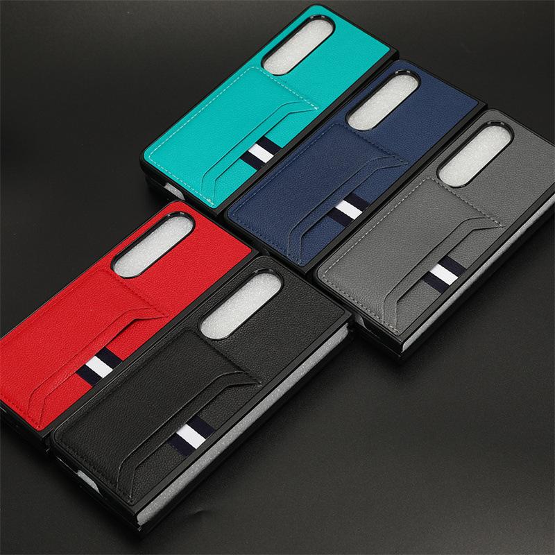 Suitable for Samsung Z FOLD7 phone case, Z fold 6/4/D5 card slot leather protective cover, Zfold3 phone case