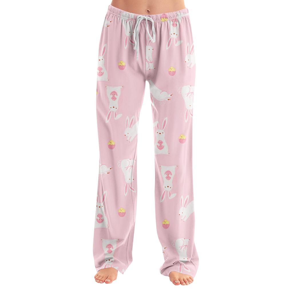 Anime Pajama Pants Sleepwear Casual Drawstring Elastic Waist Pants Comfy Straight Yoga Loose Trousers