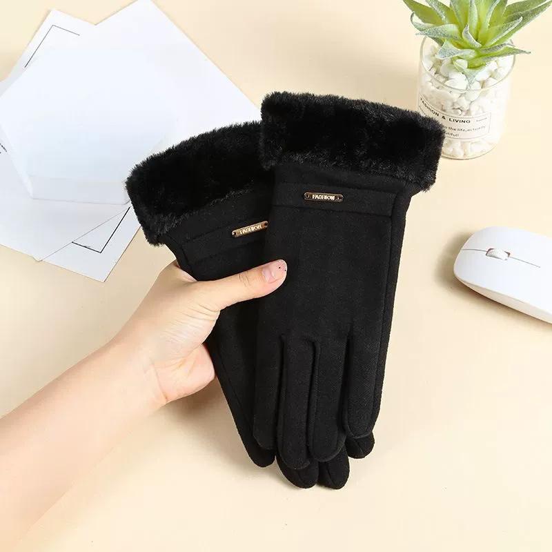 

Warm Gloves For Women In Autumn And Winter Made Of Imitation Cashmere And Thickened Velvet