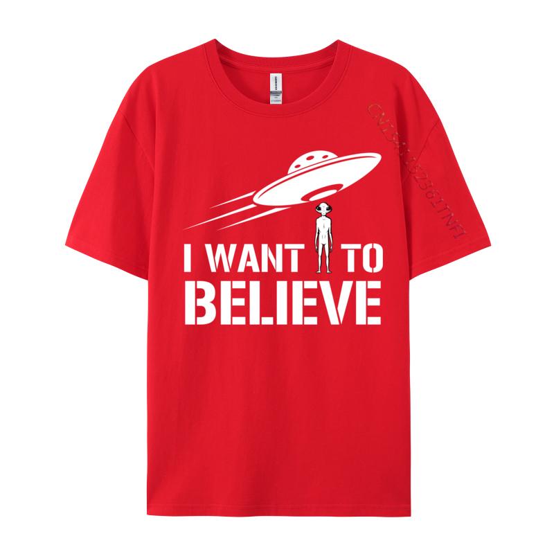 I Want To Believe Alien Ufo Roswell Extraterrestrial Ufos Casual Mens Fitted Casual Tops Shirts Cotton Top T-Shirts Casual