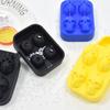 3D Skull Head Ice Cube Mold Halloween Skull Shaped Whisky Wine Tray Maker Bar Party Supplies Silicone Ice Tray Ice Box Ice Mold