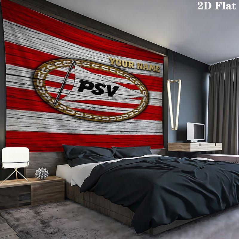 Philips Sport Vereniging Custom Name Wall Tapestry Aesthetic Wall Hanging Printed Fabric Blanket Decorative Tapestries for Bedroom Living Room Home De