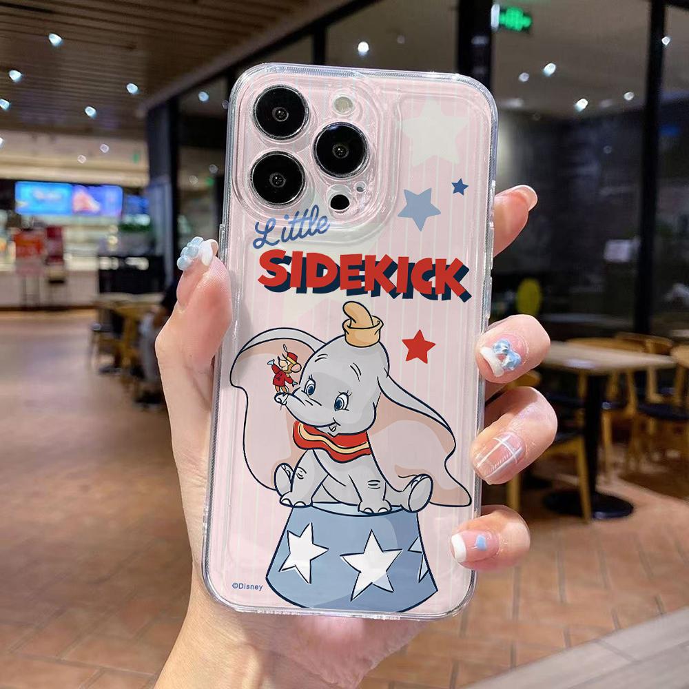

Cartoon Elephants Dumbos Phone Case for iPhone 17 Air 16 15 14 Plus 13 12 11 Pro Max X Xs XR 8 e Soft TPU Transparent Cover iPhone 16e