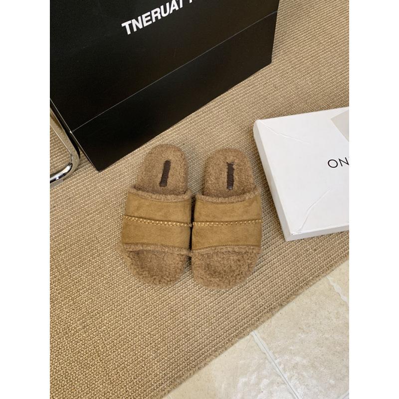 Mao Mao slippers women's fashion outer wear 2025 new retro muffin ugly cute flat-bottomed cotton slippers lazy one-word slippers