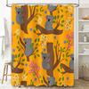 Koala Tree Branch Shower Curtain Fabric Waterproof Bathroom Decoration for Kids Room In Yellow Color with Flowers Design 128-cha