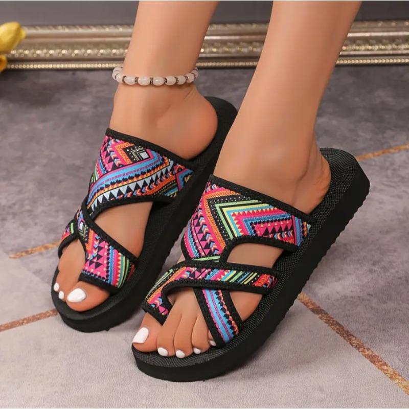 New Color Platform Slippers Large Size Ethnic Style Comfortable Fashion Beach Slippers