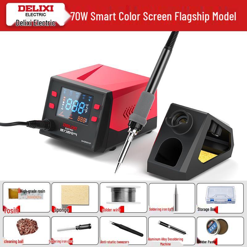 Delixi 936 Adjustable Soldering Station: High-Power, Constant Temperature Soldering Iron for Household Repair & Welding.