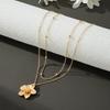 Golden Dopamine Style Flower Pendant Necklace for Women 2026 New Trend Wrinkled Choker Wedding Gifts Accessories