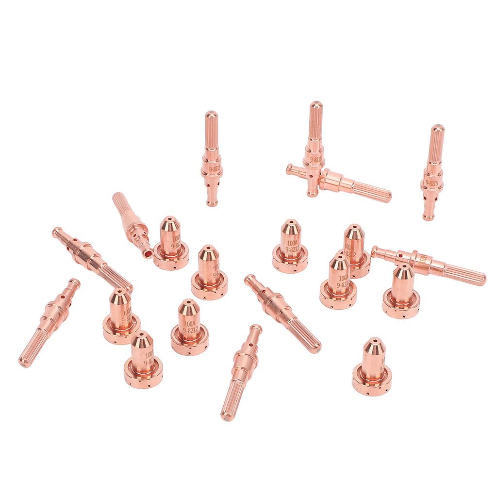 10Pcs 9 8212 Nozzles 10Pcs 9 8215 Electrodes Brass Nozzle Electrode Set for SL60 SL100 Plasma Cutting Torch