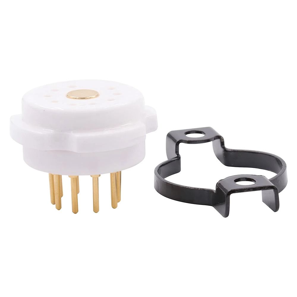 1Pcs 95 Ceramic Base 9Pin Tube Socket Beryllium Copper Chassis Mount Tube Base  Audio AMP DIY Parts