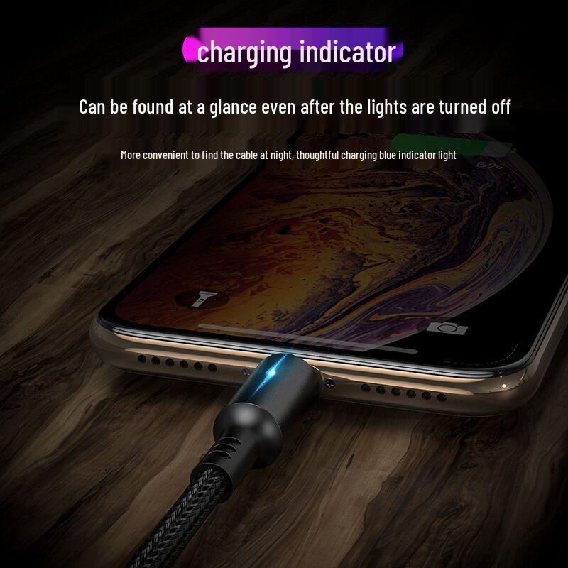 2m Schnelllade-Lightning-Atemlichtkabel für iPhone 7P/8P & Android Typ-C-Telefone