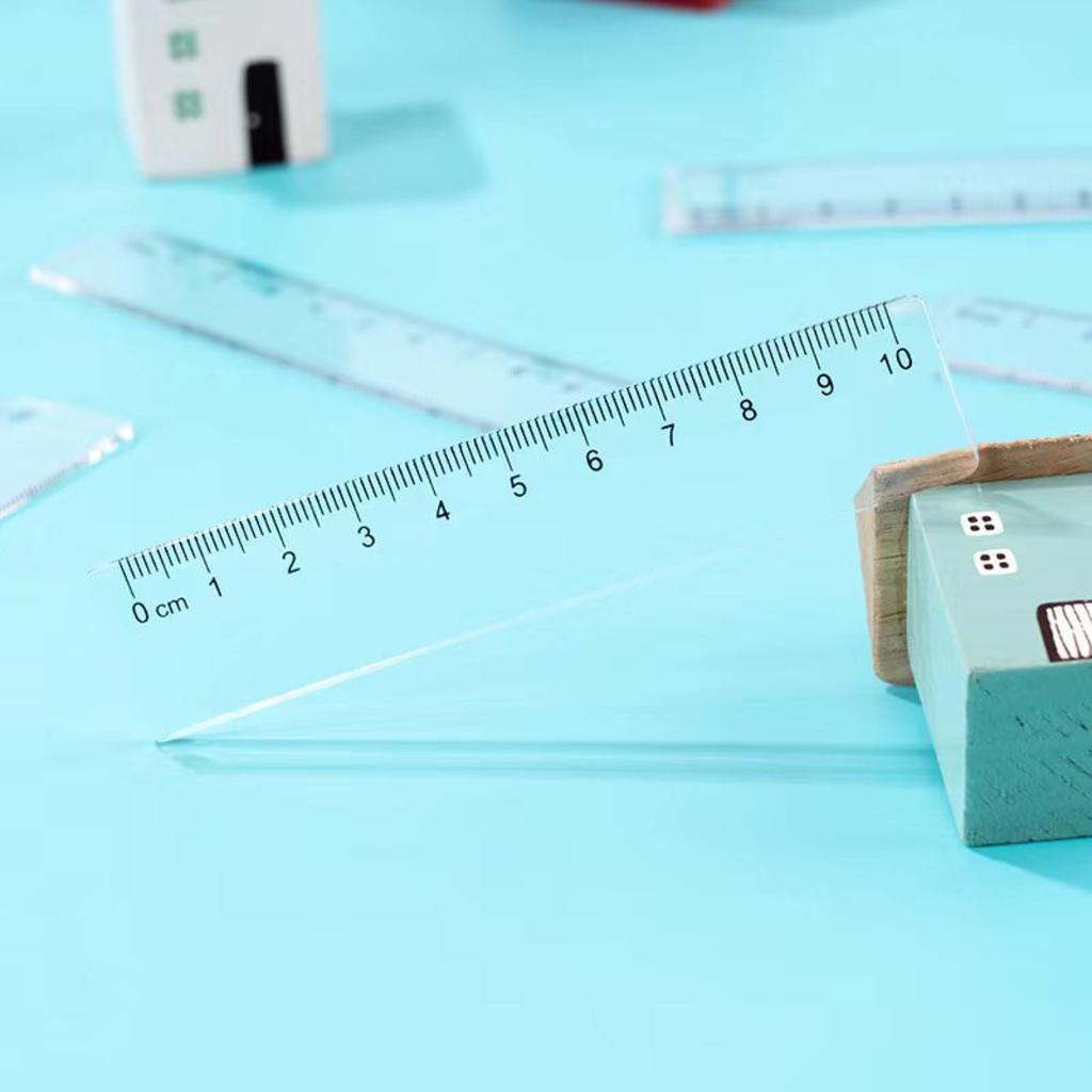 Transparent PS Mini Straight Ruler 10cm Single Scale Measuring Stick