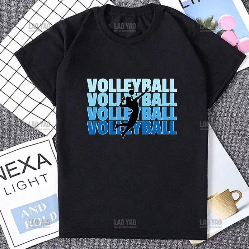 Fargerik volleyball kortermet t-skjorte for kvinner Harajuku Søt fargerikt balltrykk Komfortabel unisex-t-skjorte Uformell mote løs t-skjorte